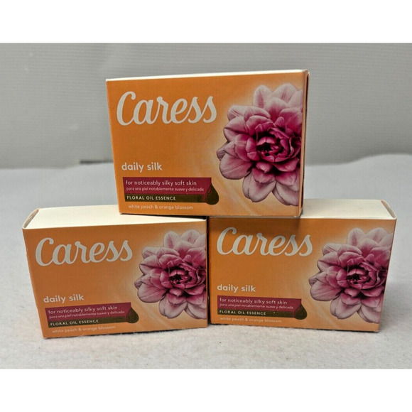Lot Of 3 Caress Daily Silk Floral Oil Essence Silky Soft Skin Bar Soap, 3.75oz. - Picture 1 of 5